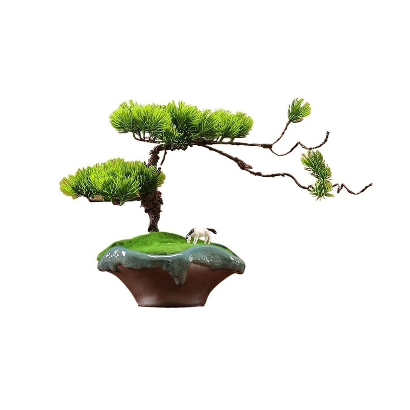 Artificial Tree Artificial Bonsai Tree for Office, Faux Small Plants with Ceramic Pot Aake Plants