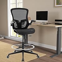 Vista 2 de Silla de dibujo de oficina, silla alta ergonómica de escritorio de oficina, silla de escritorio ajustable de pie, silla ejecutiva para computadora