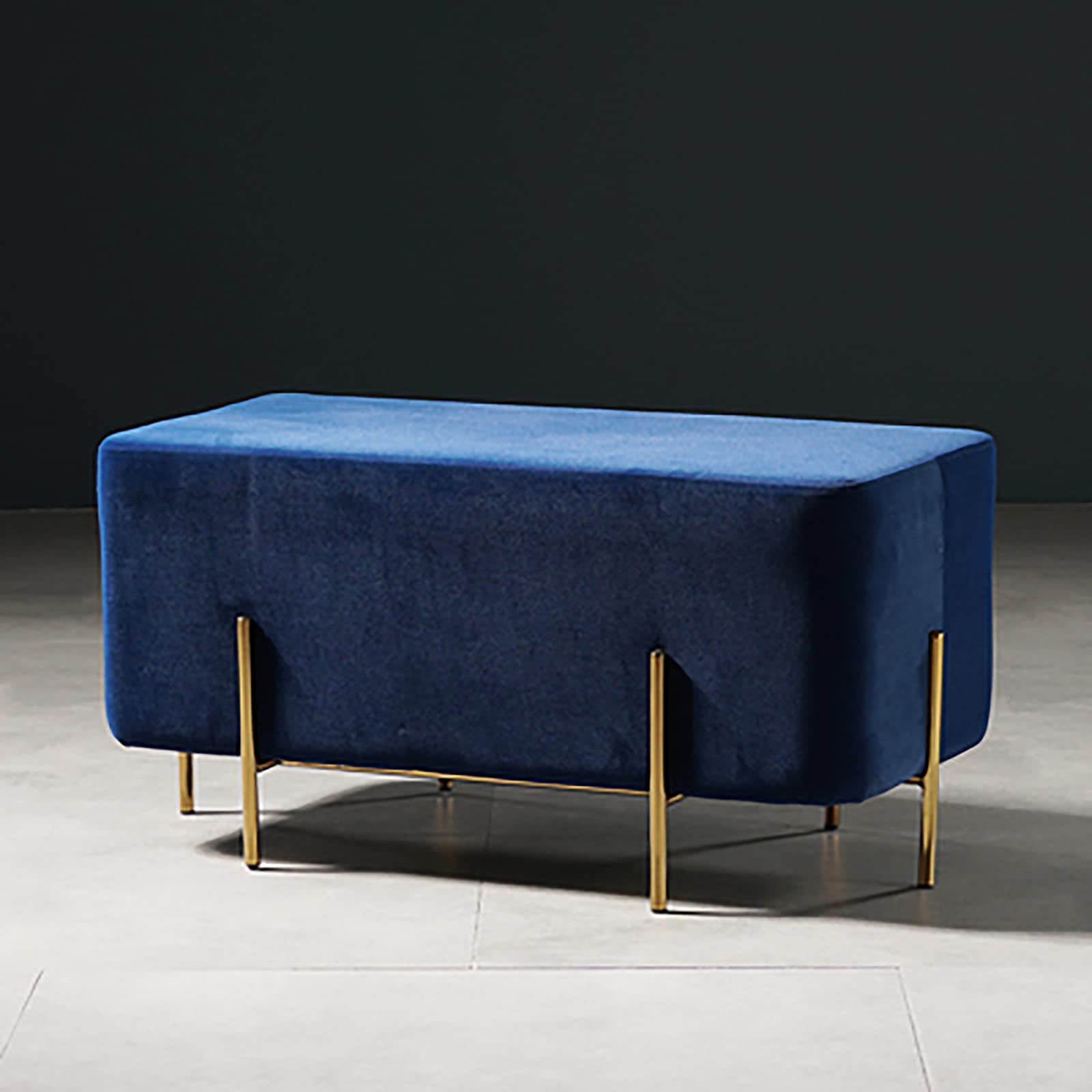 SXZenSpace Soft Velvet Bench Seat,Premium Upholstered Footrest Accent Sofa Bench,Modern Shoe Changing Stool Multifunction Benches-A-Blue 88x45x44cm(35x18x17inch)