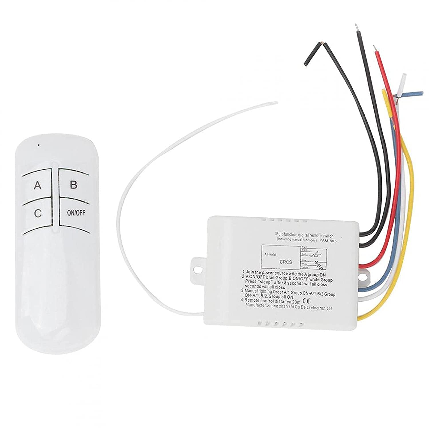 RSCT Digital Switch 2,3,-Way ON/Off 220V-240V Light Digital Remote-Control Wireless Wall Switch with IR Remote Control (3WAY) (B09C3TD68X) Amazon Price History, Amazon Price Tracker