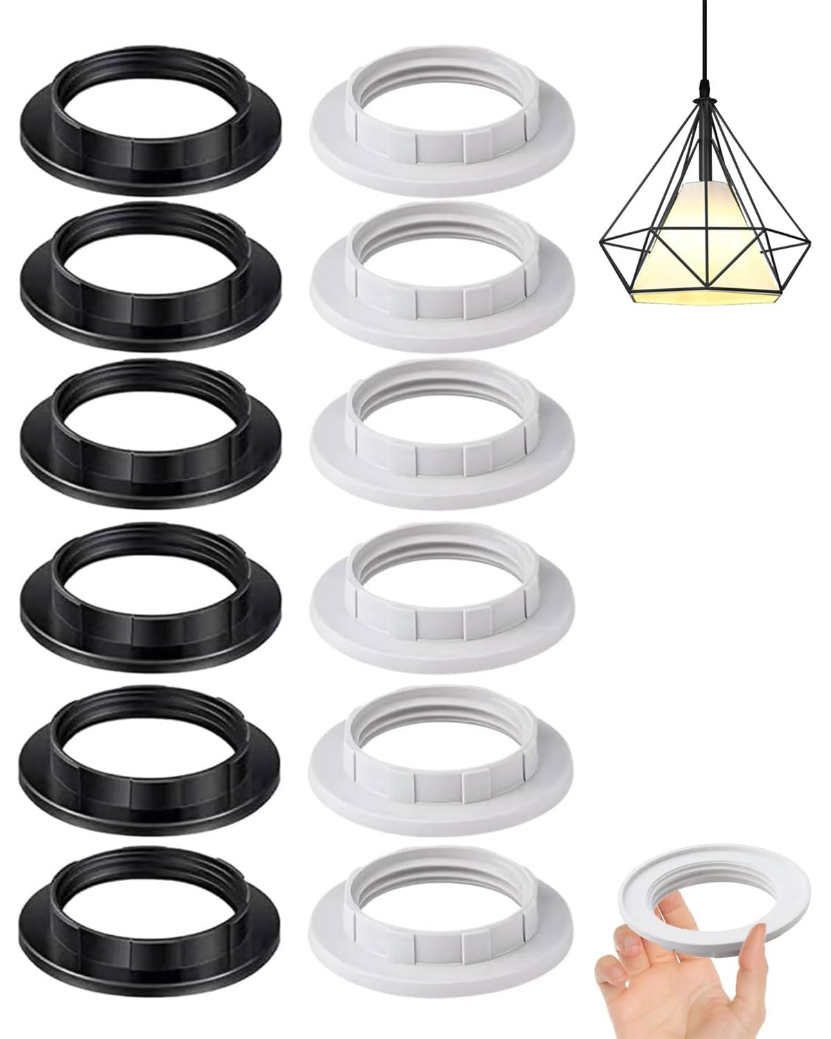 Anillo O Aro De Repuesto Para Pantalla De Lámpara Blanca M38: El Componente Que Tu Lámpara Edison Necesita (Tornillo ES E27)