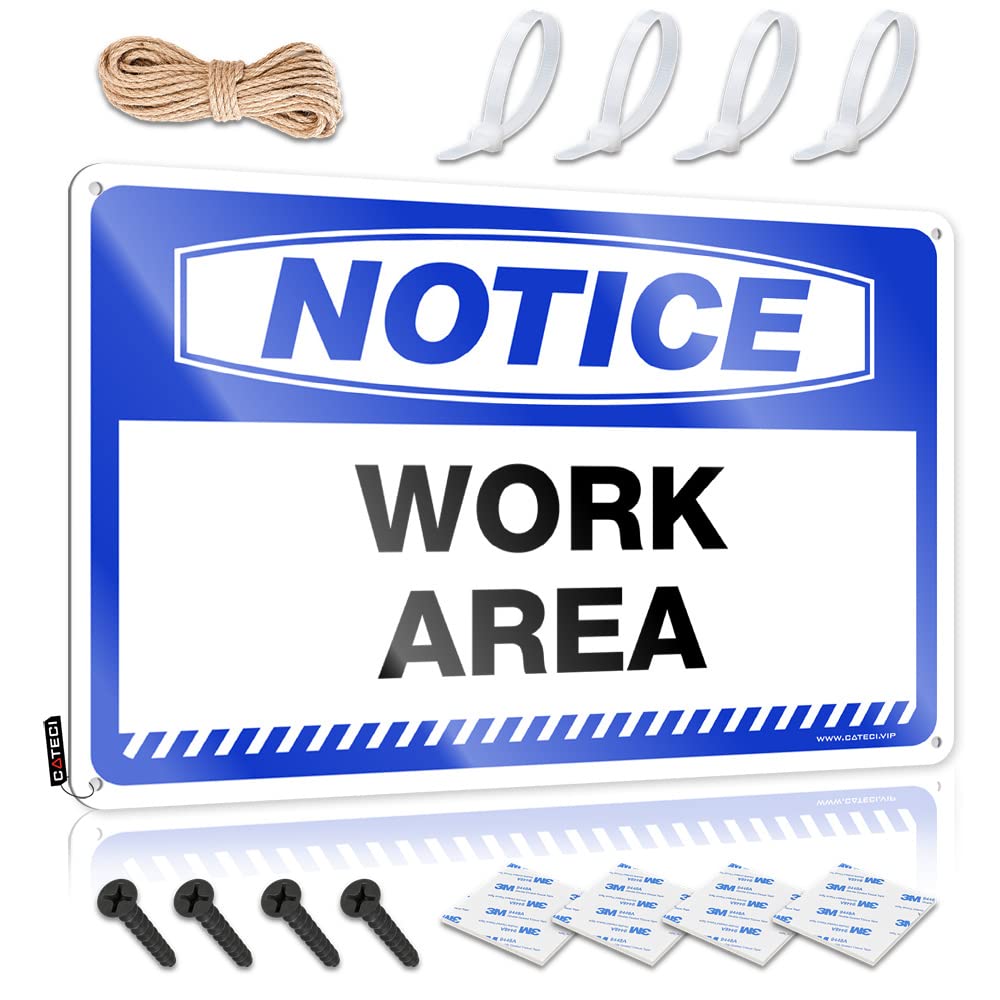STWNVOITV Garage Tin Sign Notice Work Area Tin Sign Bar Wall Decor Funny Poster Sign(30X40CM)