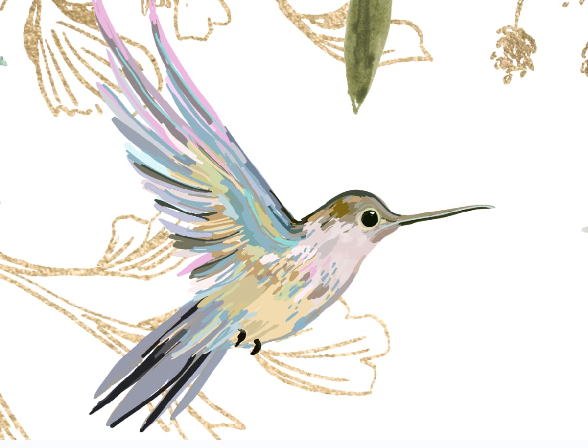 MWSSEGGE Non-woven Wallpaper Plants Leaves Bird for Living Room Bedroom, Children's Room Wall Decoration (200 x 140 cm) - Image 4
