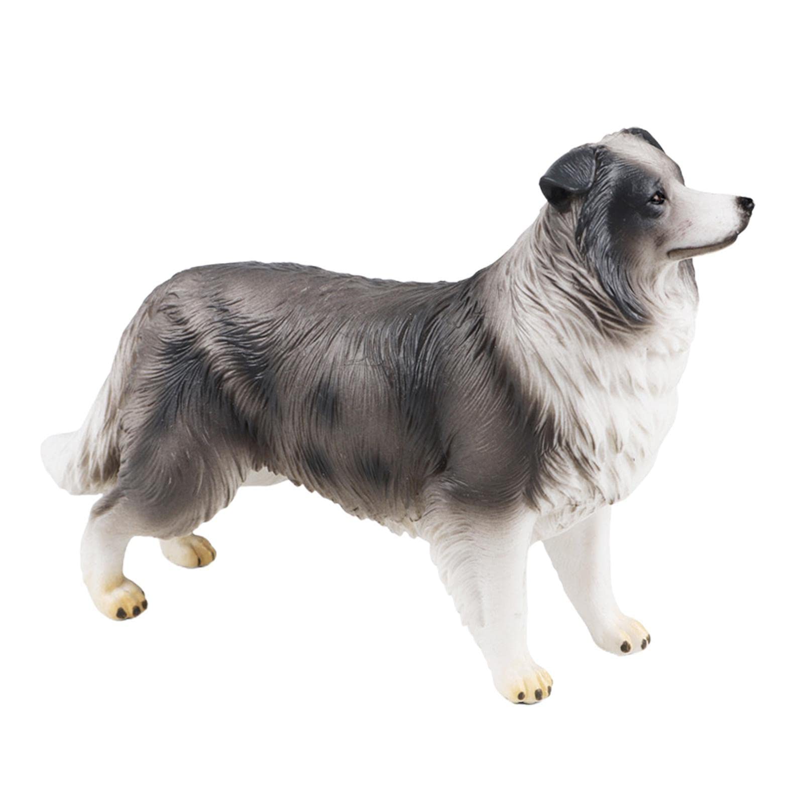 Jomewory Dog Statue, Realistic Detailed Border Collie Shape Puppy Figures, Hand Painted Emulational Tiny Dogs Animals Toy for Cake Toppers,