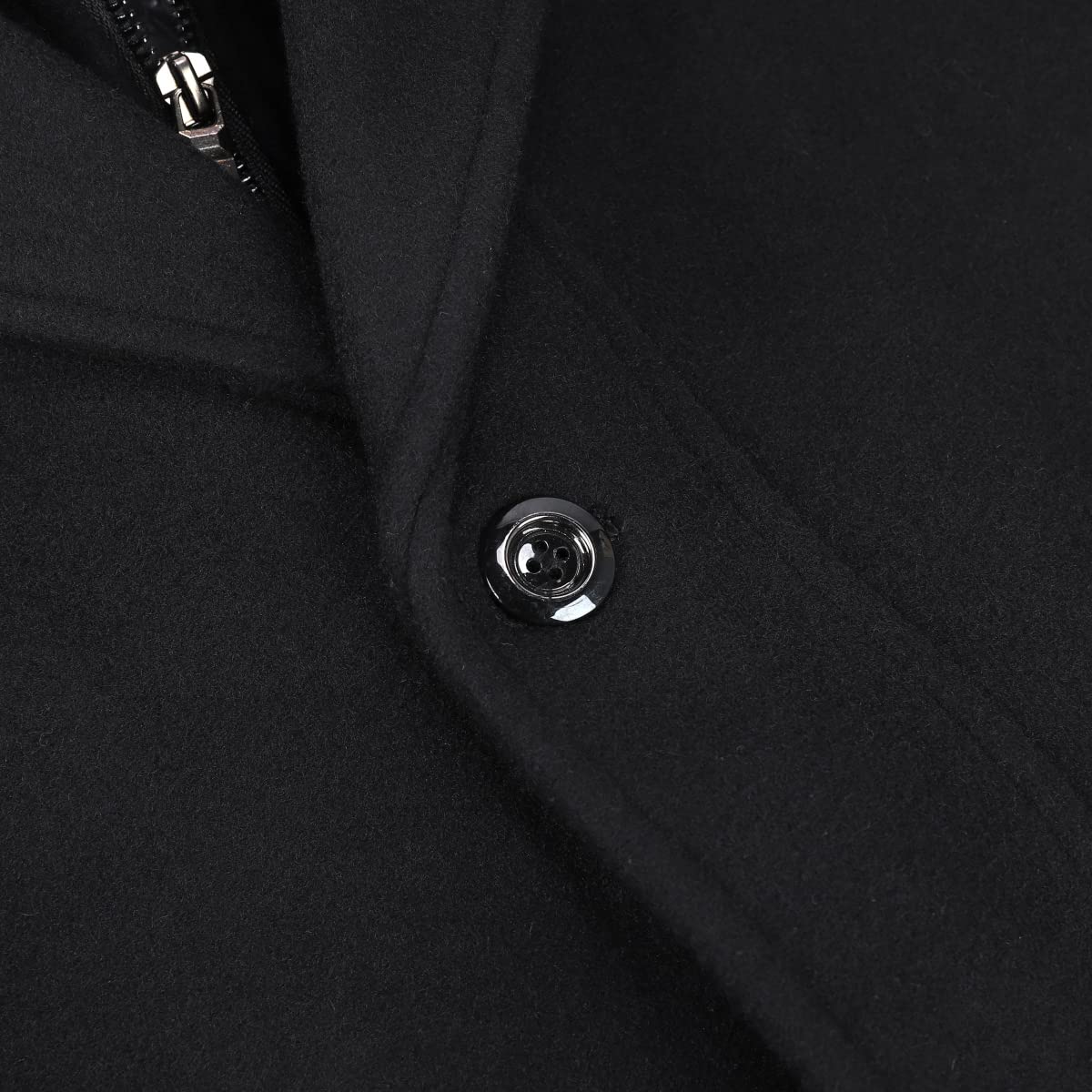 YOUTHUP Manteau Homme en Laine Hiver Chaud Manteau Epais Mi-Long Parka Trench Coat Caban Col Amovible Revers