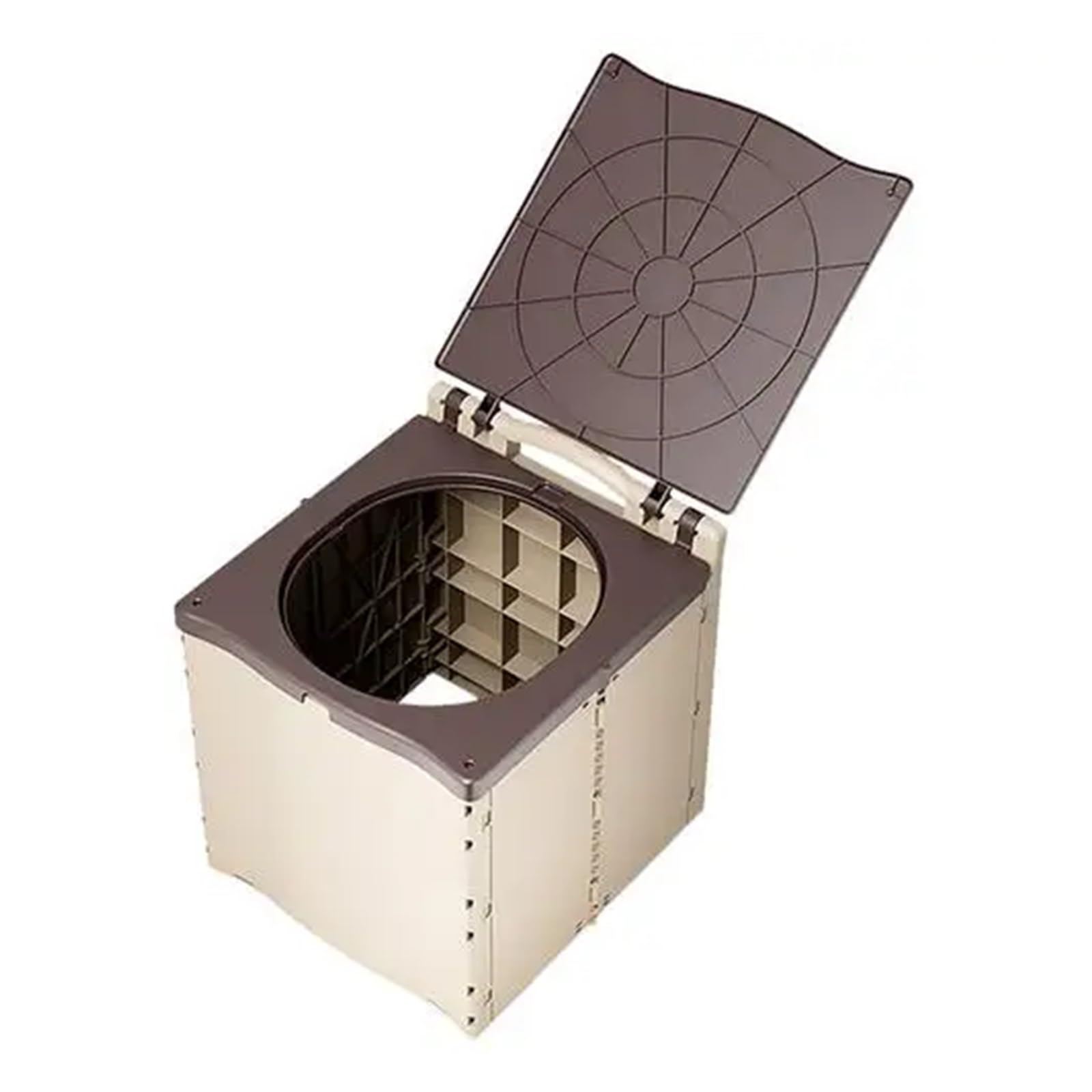 Inodoro Plegable Portable Toilets For Adults Camping Toilet Outdoor Portable Elderly Bedside Toilet Car Travel Trash Can Outside Women Potty(Beige)