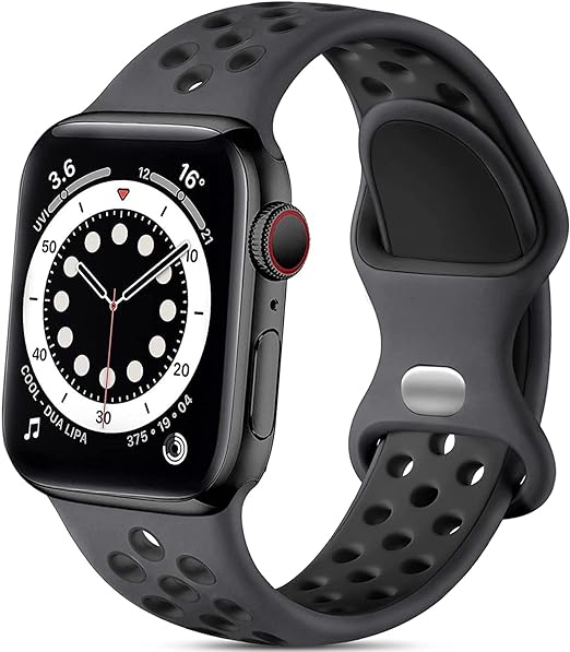 Lerobo Compatible with Apple Watch Band 44mm 45mm 46mm 42mm 49mm Men Women,Soft Silicone Breathable Sport Bands Compatible for Apple Watch Ultra 2 Band SE iWatch Series 10 9 8 7 6 5 4 3 2 1 Black