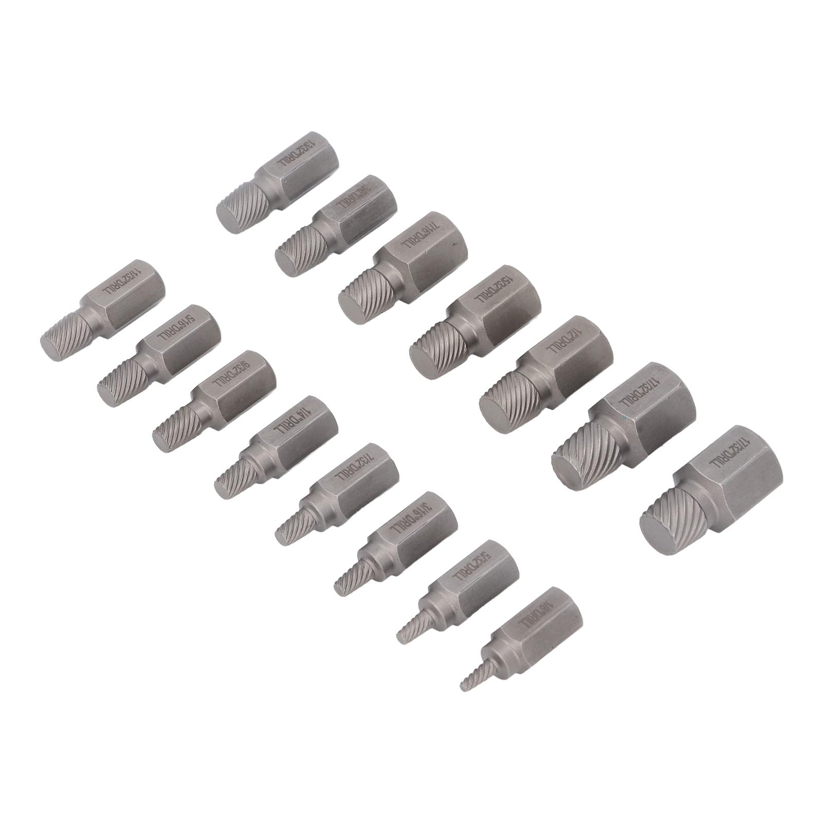Set di 15 estrattori per viti a testa esagonale, kit di rimozione bulloni facili estrarre, di grado professionale, ad alta durezza, in acciaio Cr Mo, per estrattori di bull