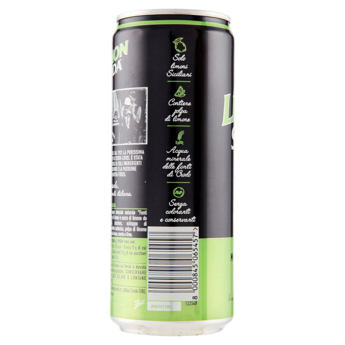 24x Lemonsoda Mojito L'Originale Mojito Analcolico Italiano - Bevanda Analcolica Gassata con Limoni Siciliani - Lattina 33cl + Portachiavi Beni Culinari in Omaggio