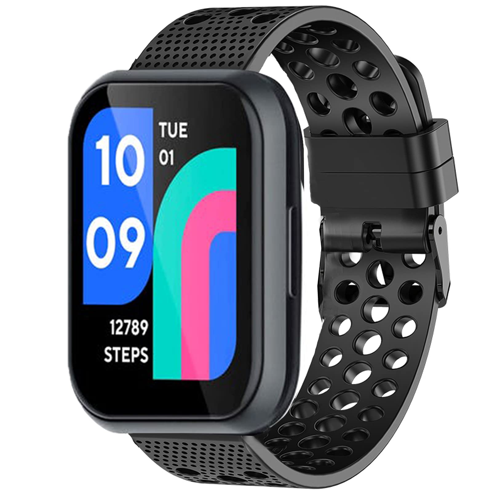 Lamshaw Compatible for Wy ze Watch 47mm Bands, Silicone Replacement Wristbands Sport Strap with Metal Buckle Compatible with Wy ze Watch 47mm