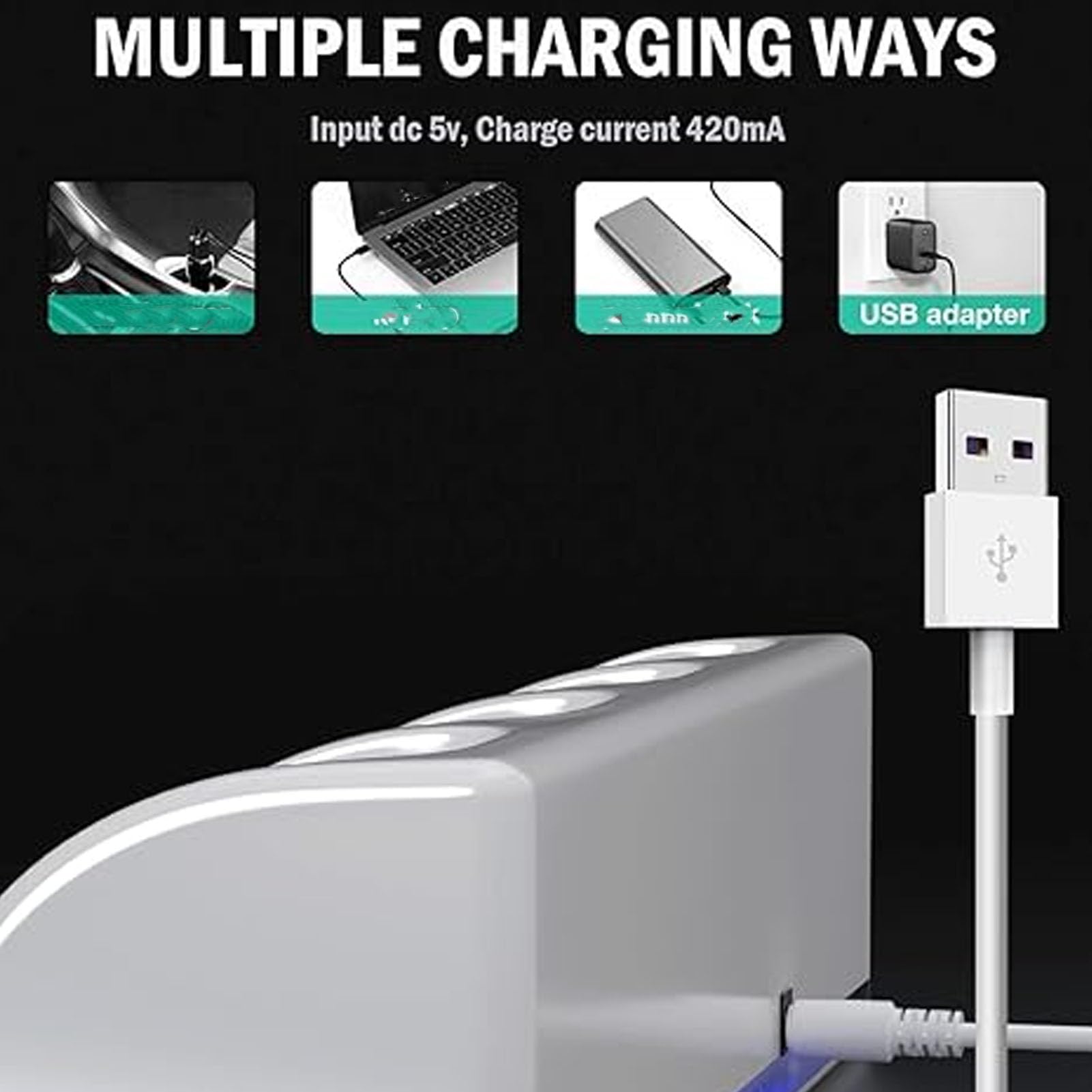 Remote Controller Charger Station, with 4 Pack 2800mAh Rechargeable Battery, Charging 4 Remote Controllers Simultaneously (White)