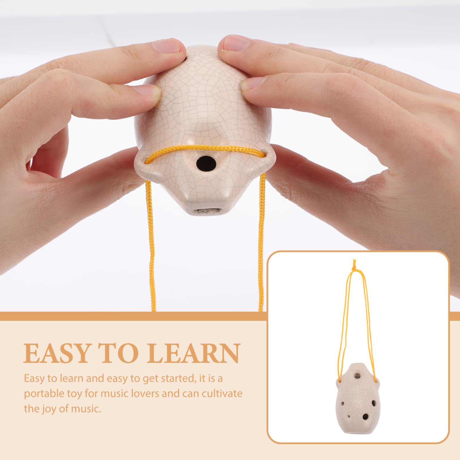 Yardwe Unique Ice Cracks Design Portable Alto Ocarina Children's Music Instrument Baby Present