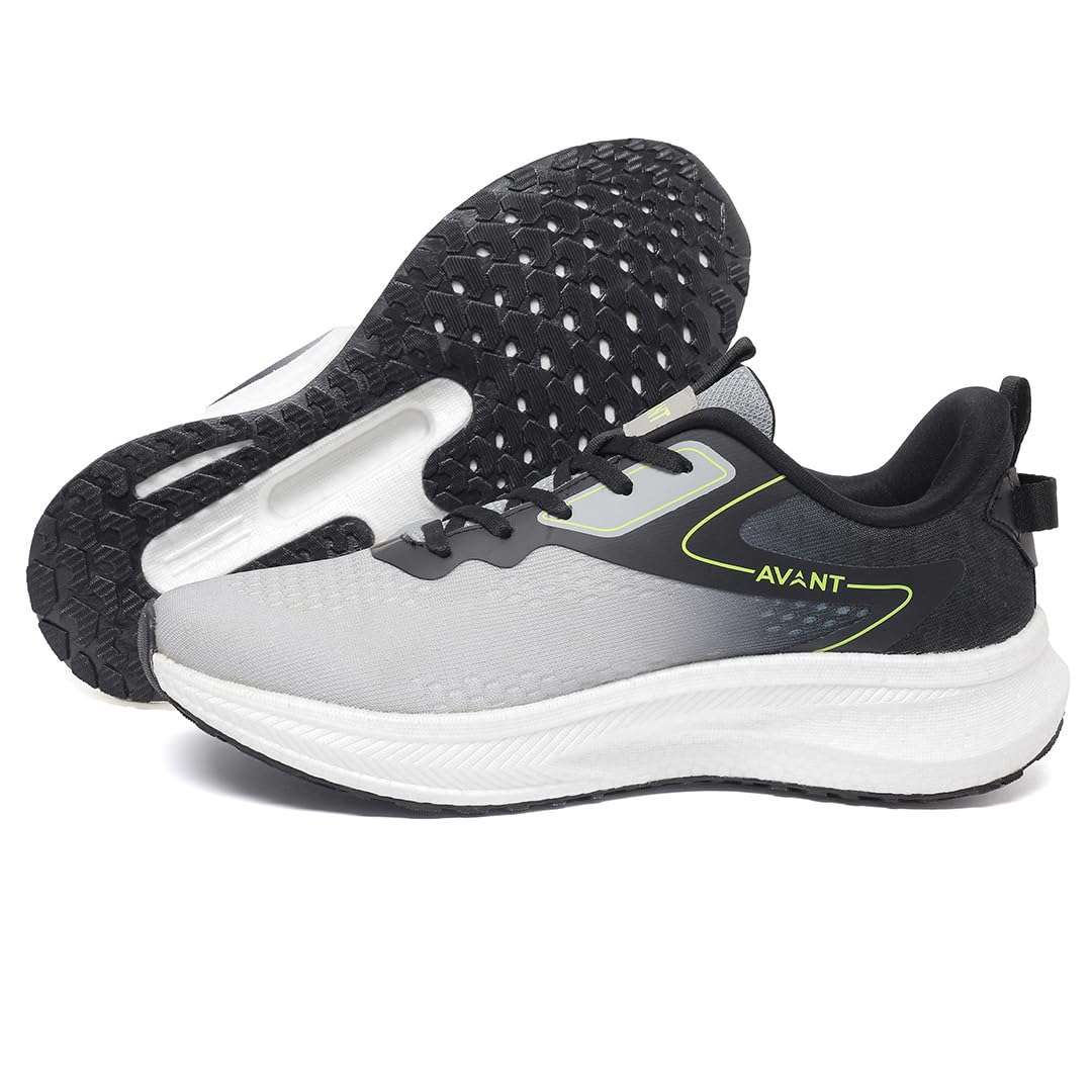 AVANT Men's Punch Running & Training Shoes - Superior Cushioning, Enhanced Grip TPU Outsole, Superior Traction, Anti Skid, Lightweight, Shock Absorption Tech, Sports Footwear (AVMSH170CL01UK9_Grey) 4