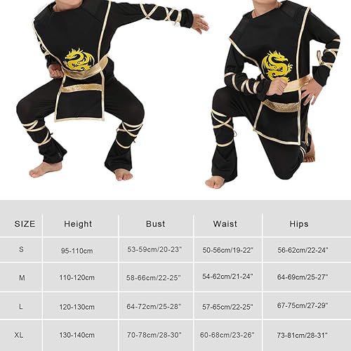 Miniatura 6 de Xplanet Disfraz de ninja de Halloween para niños con accesorios incluidos, los mejores regalos