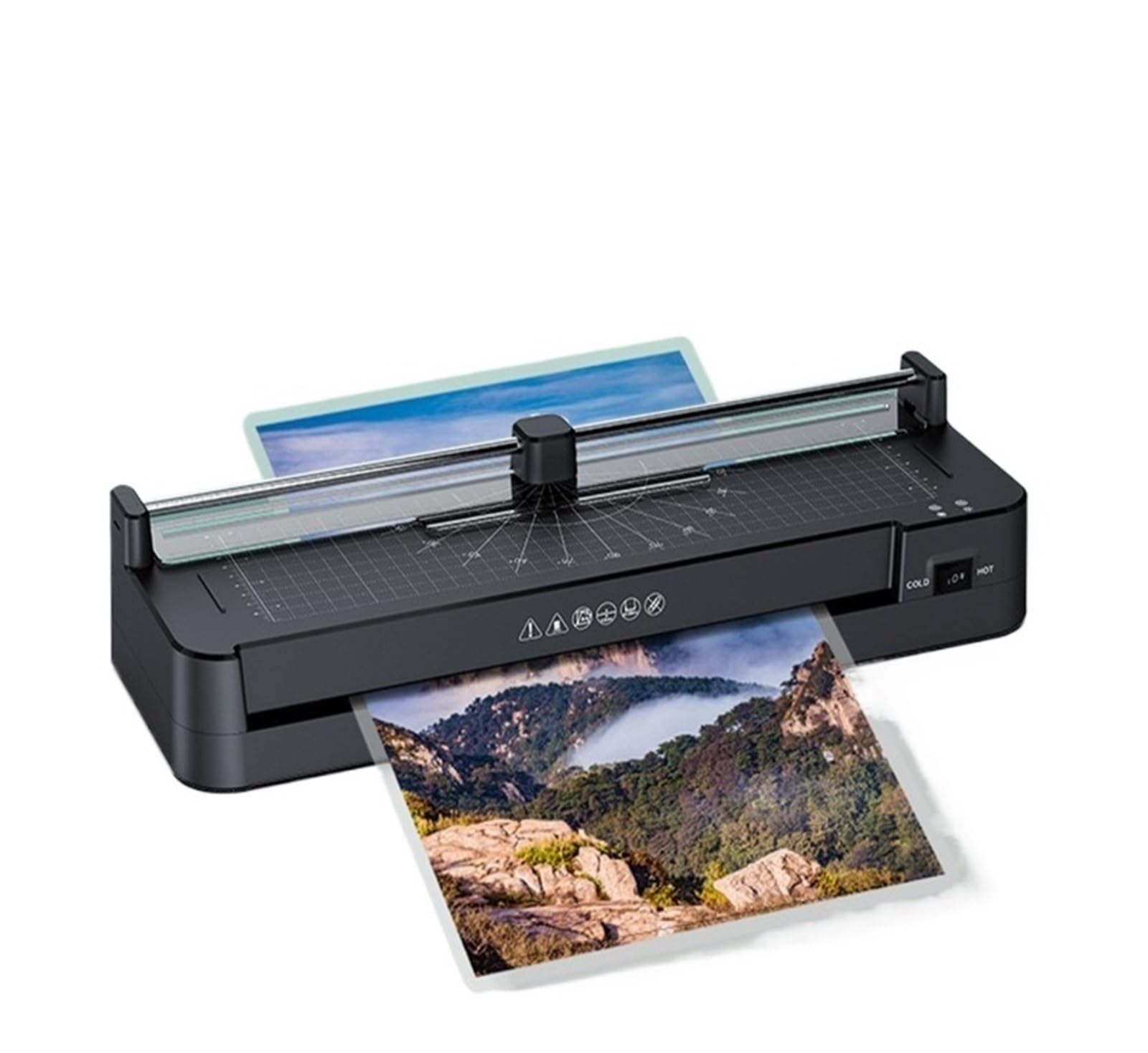 Laminatore 2 in 1 a caldo e a freddo, arrotondatore d'angolo, macchina for laminazione di foto/documenti/biglietti, laminazione a caldo e a freddo Per ufficio, scuola