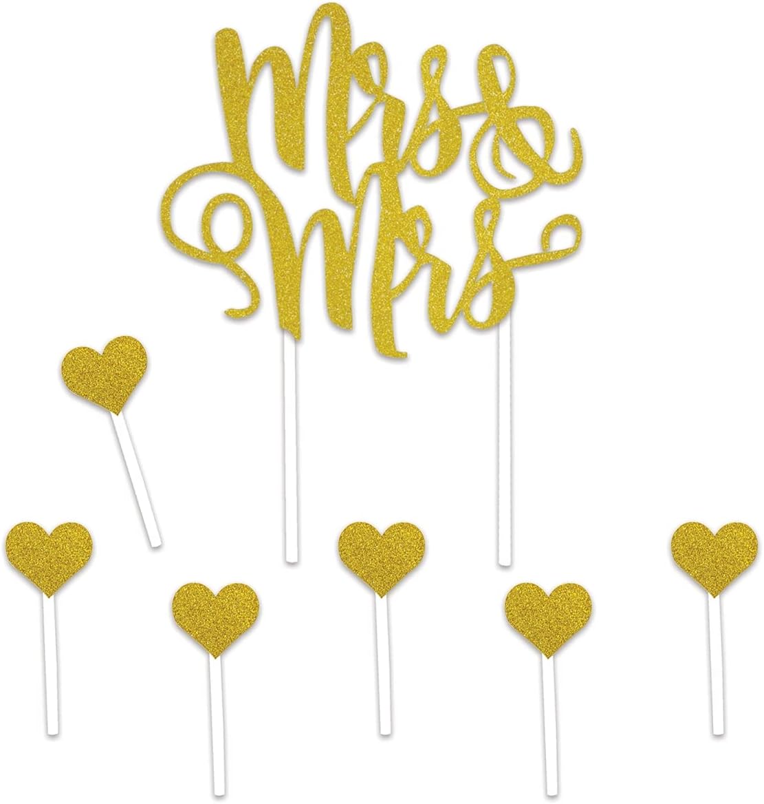 Mrs & Mrs Cake Topper, (Pack of 12)