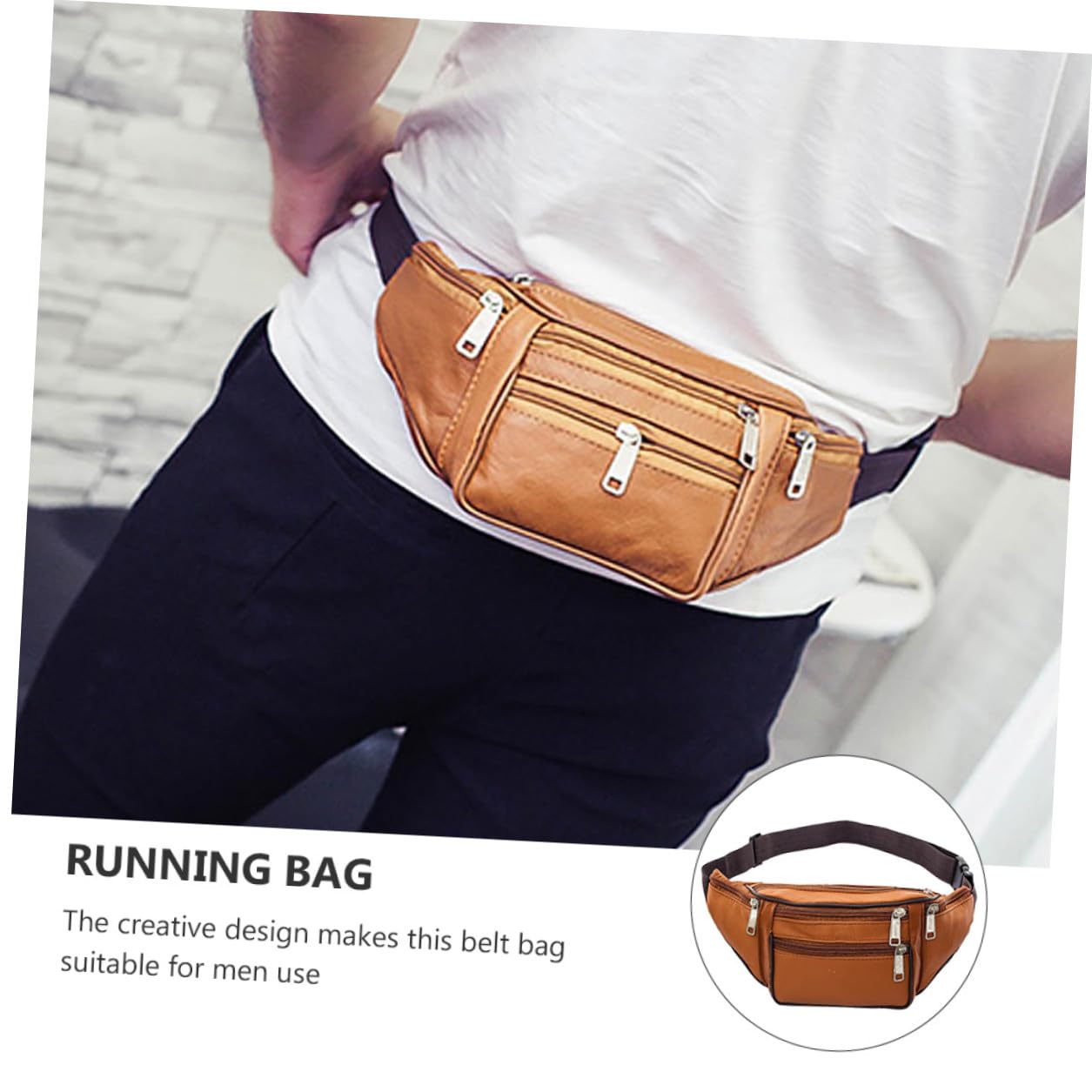 Riñonera para Hombre de Pu Amarilla, Diseño Vintage y Elegante