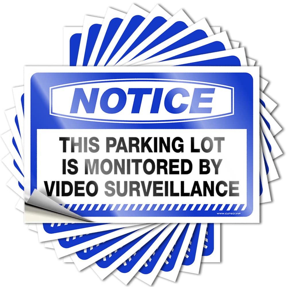 Quote Bumper Small Notice This Parking Lot is Monitored By Video Surveillance for Hunting - Patio Decorations Easy Peel Removable(6X9CM)
