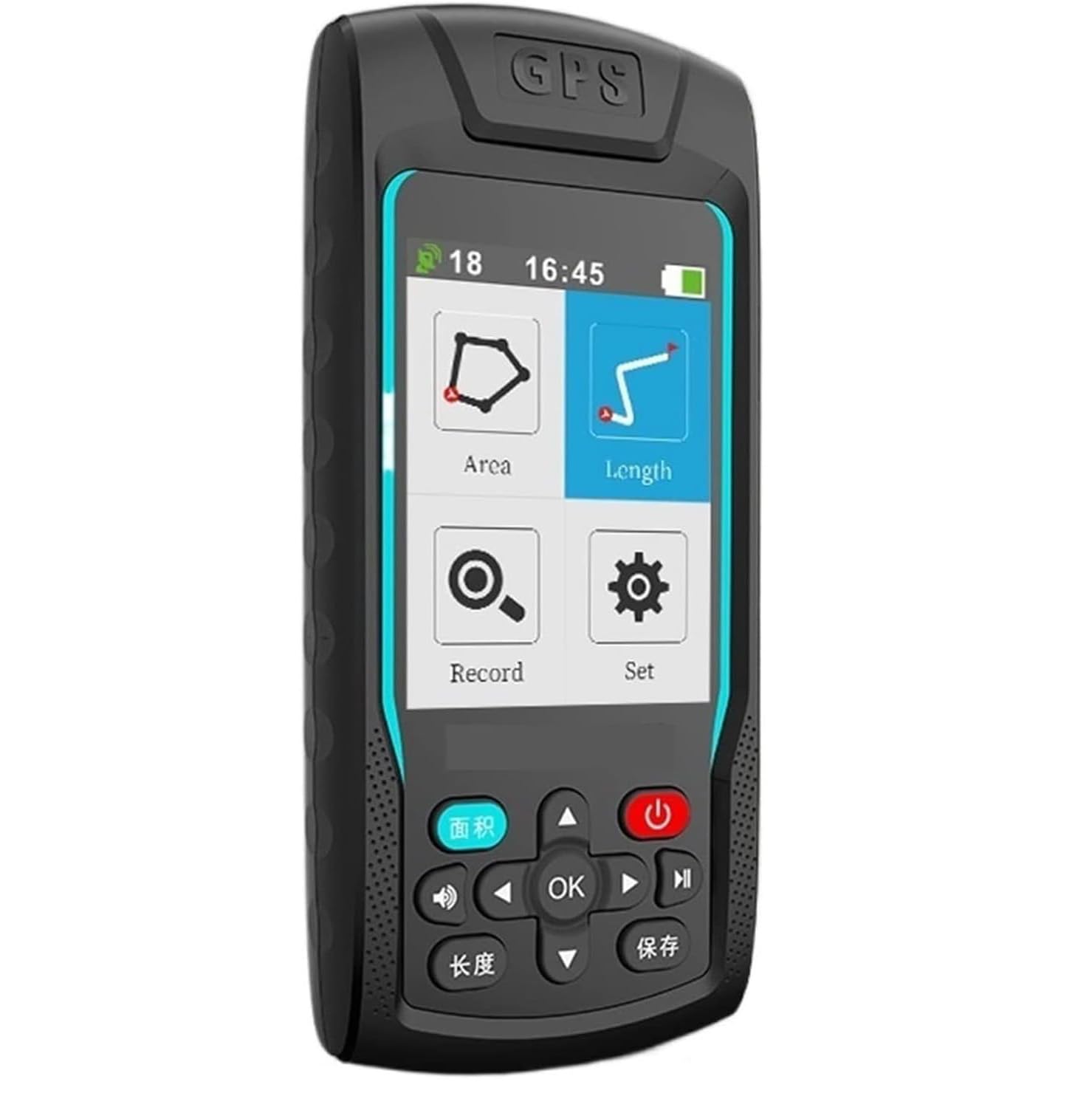 Ręczny miernik gruntu, ręczny sprzęt pomiarowy GPS z akumulatorem 3200 mAh, miernik kalkulacyjny pomiaru powierzchni gruntu z kolorowym ekranem