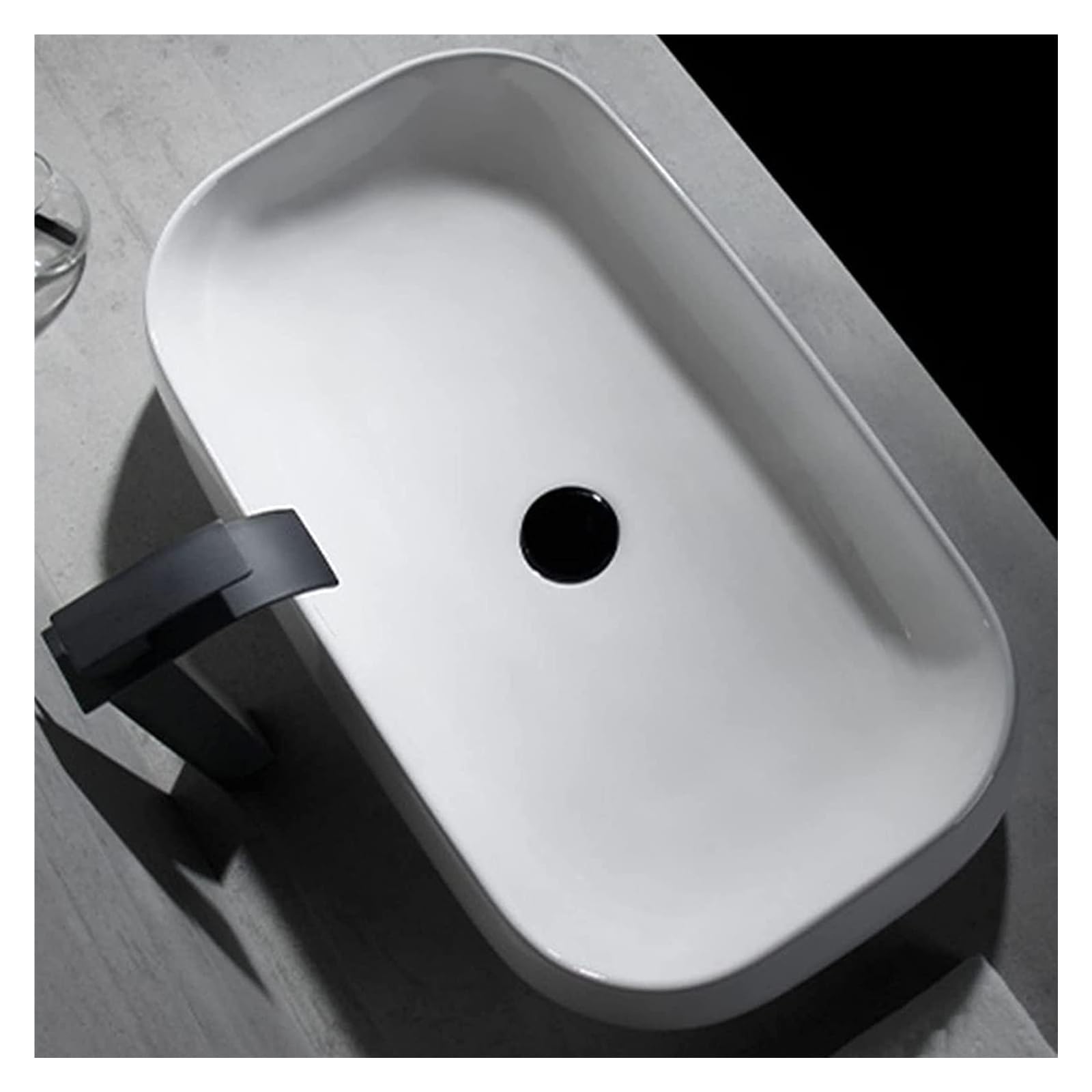 Ceramiczna Umywalka Łazienkowa, Umywalka Nablatowa I Odpływ Pop-Up, Porcelanowa Ceramiczna Umywalka Łazienkowa Nablatowa, Umywalka Artystyczna,One Color 720X410X150mm