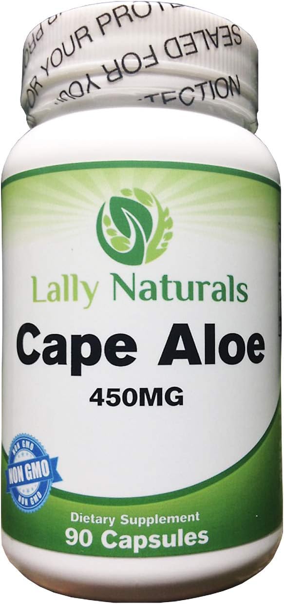 Cape Aloe 450 mg – Non-GMO - Natural Relief – Aloe Ferox Whole Leaf Capsules (90 Capsules)