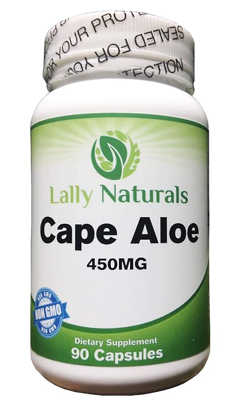 Lally Naturals Suplemento Fitoterápico de Aloe ferox 450 mg, 90 cápsulas