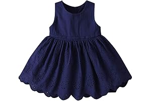 Elegant Embroidery Design Baby Girl Navy Blue Dress