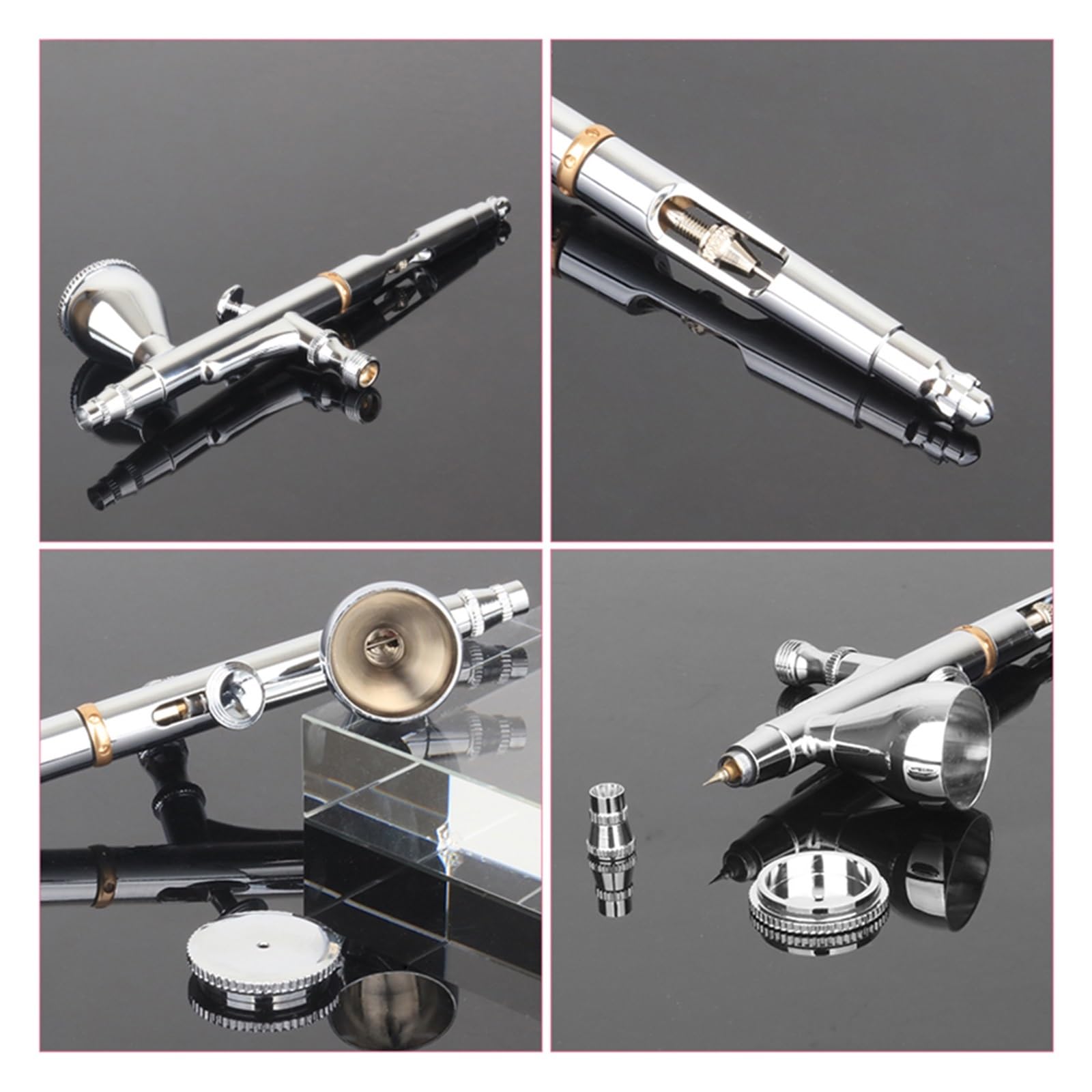 Pistolet lakierniczy， 20cc 40cc Mini Dual Action Spray Airbrush Pump Pen do malowania makijażu zdobienia paznokci tatuażu ciasto zabawka model(C)