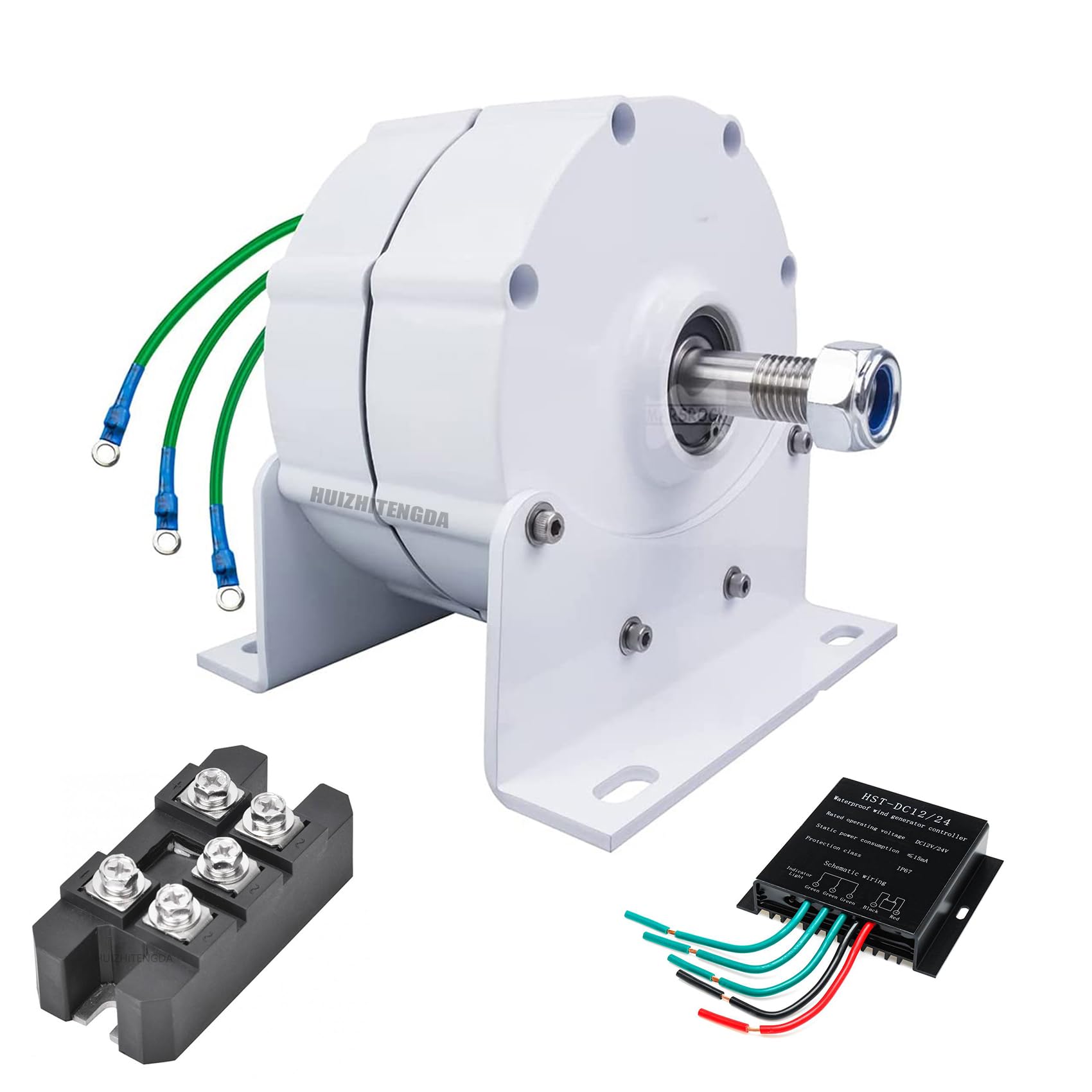 Generatore A Magneti Permanenti Senza Ingranaggi 1000W-6000W | 12V 24V 48V 220V, 450RPM 50Hz Alternatore a Basso Giri, Dotato di Base di Montaggio, Ideale per Energia Eolica