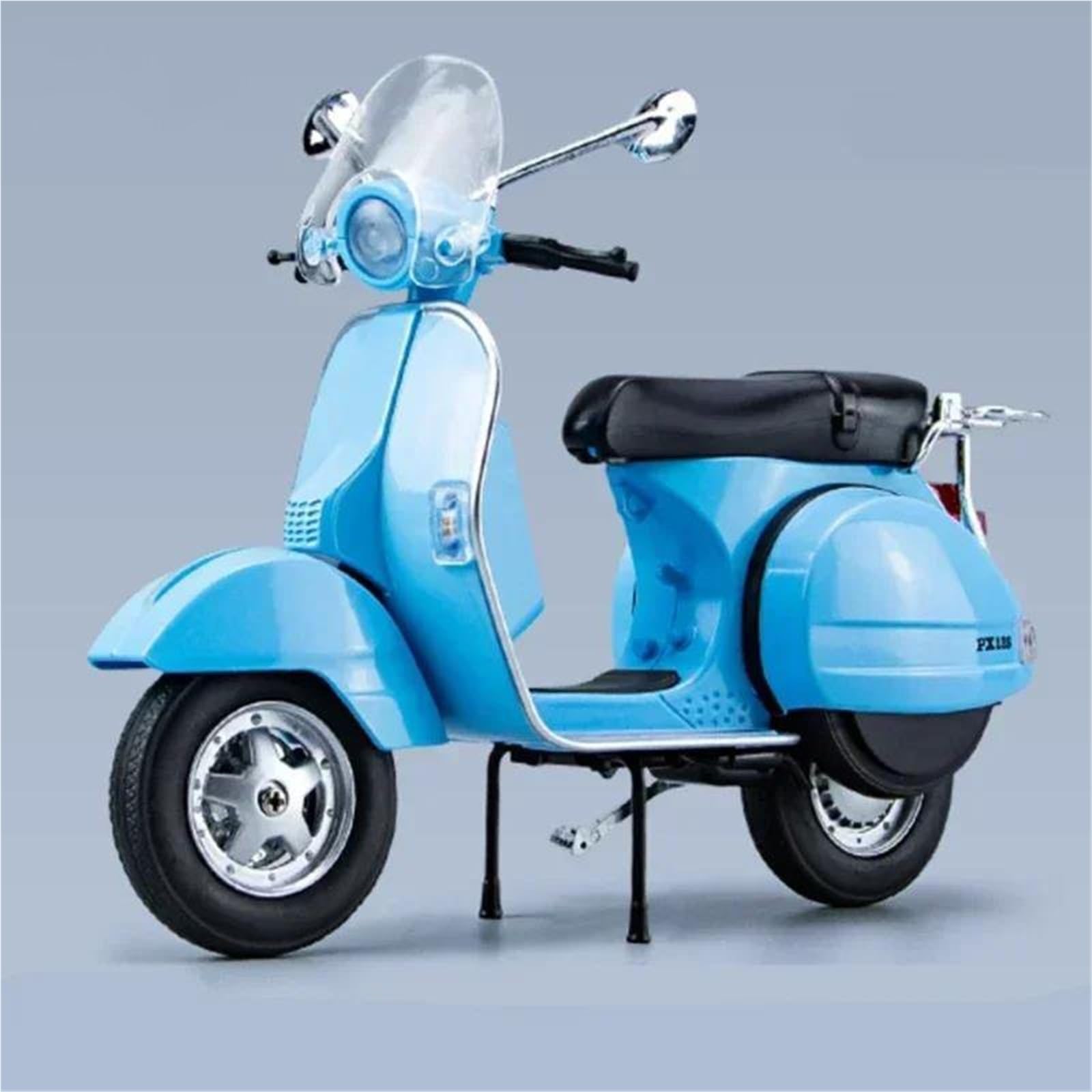 Modello di Giocattolo 1:10 per Vespa 125 Modello di Motocicletta per Il Tempo Libero in Lega Pressofusa Classica in Metallo Simulazione Suono E Luce Regali(Blue)