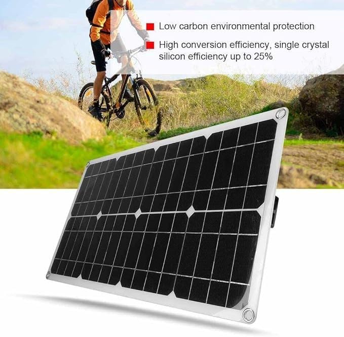 Panel Solar 500W 18V Monocristalino Portátil Impermeable Celda para Sistema de Energía Recargable para Coche y RV al Aire Libre