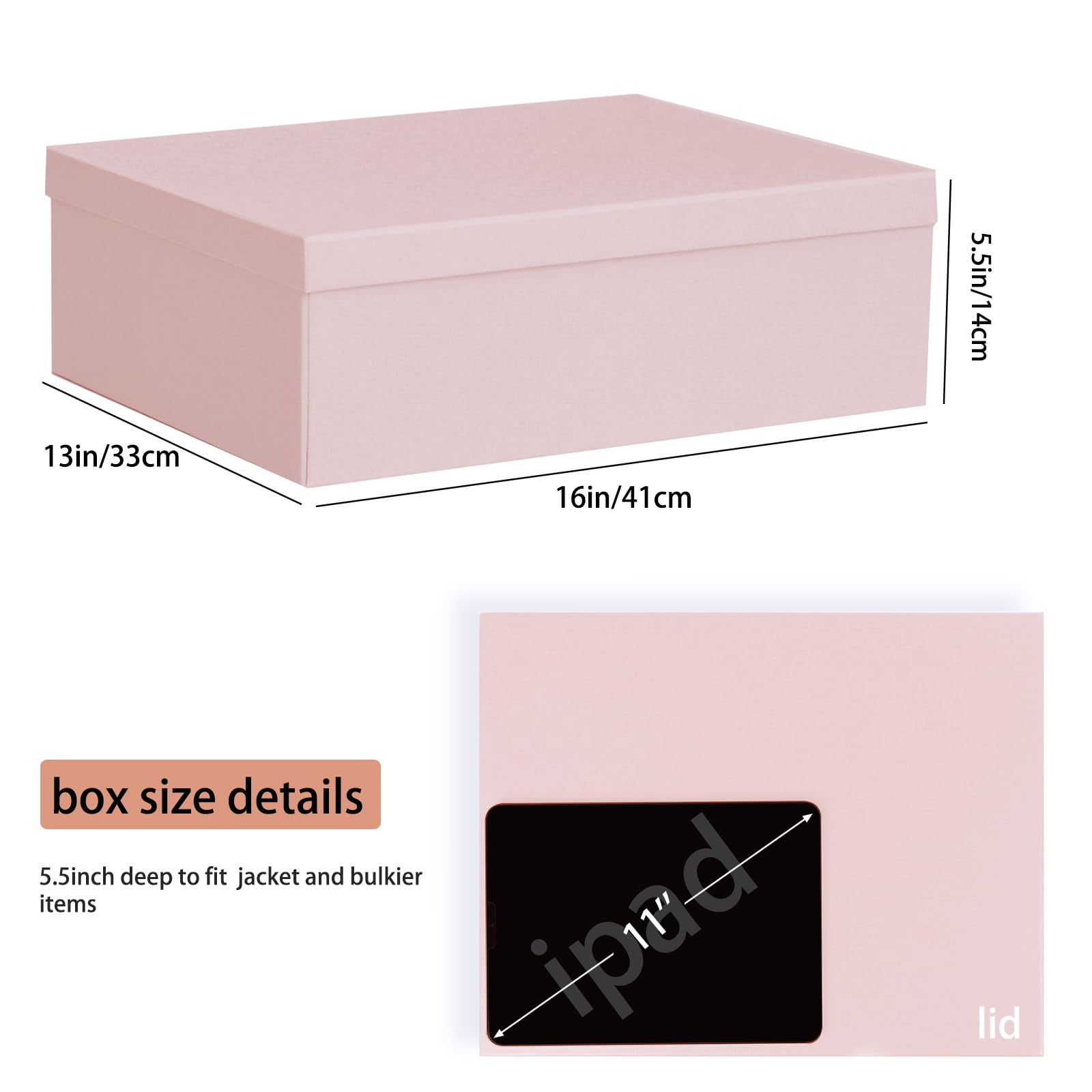 Rinrda Extra Large Gift Box 16.5x13x5.5 inches,Pink Gift Boxes with Lids for Presents,Perfect for Birthday,Valentine's Day,Christmas,Anniversaries,Contains Card,Ribbon,Shredded Paper Filler.
