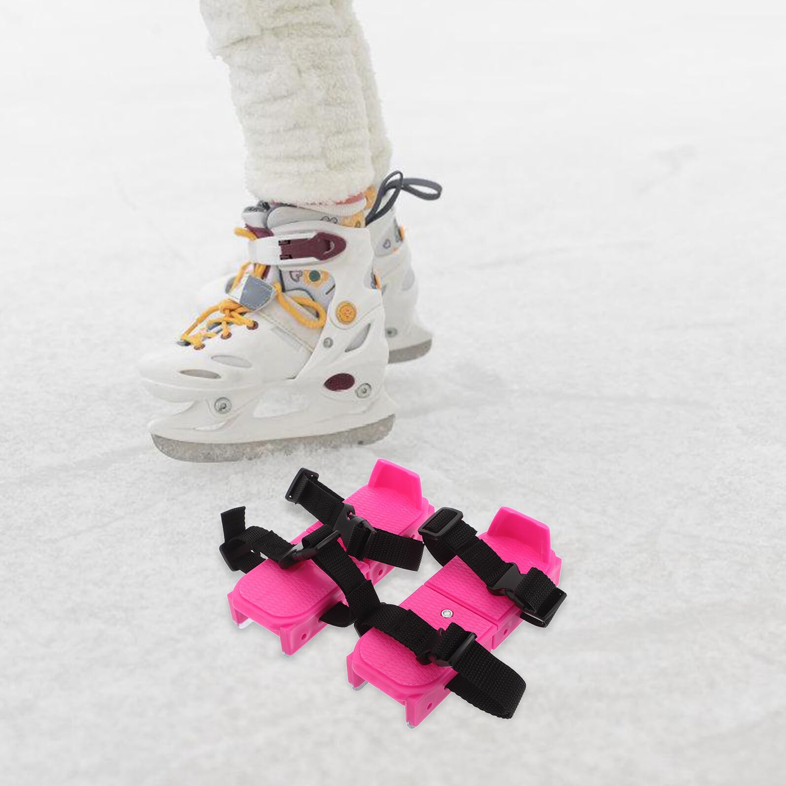 DECHOUS Scarpe da Pattinaggio per Ragazzi Principianti Invernali Regolabili Rosa Materiale Pp e Metallo per Sport sulla Neve e Ghiaccio, Adattabili e Sicure