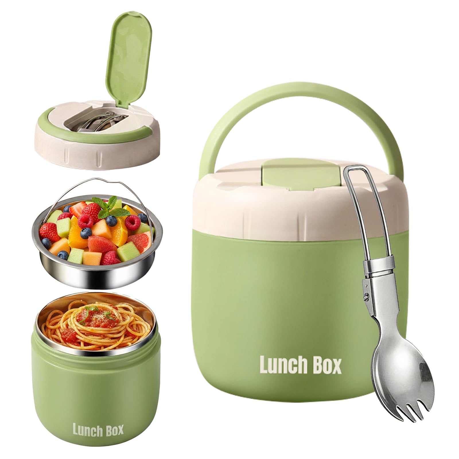 1300ml Thermal Food Flask Vacuum Insulated Leak Proof Stainless Steel
