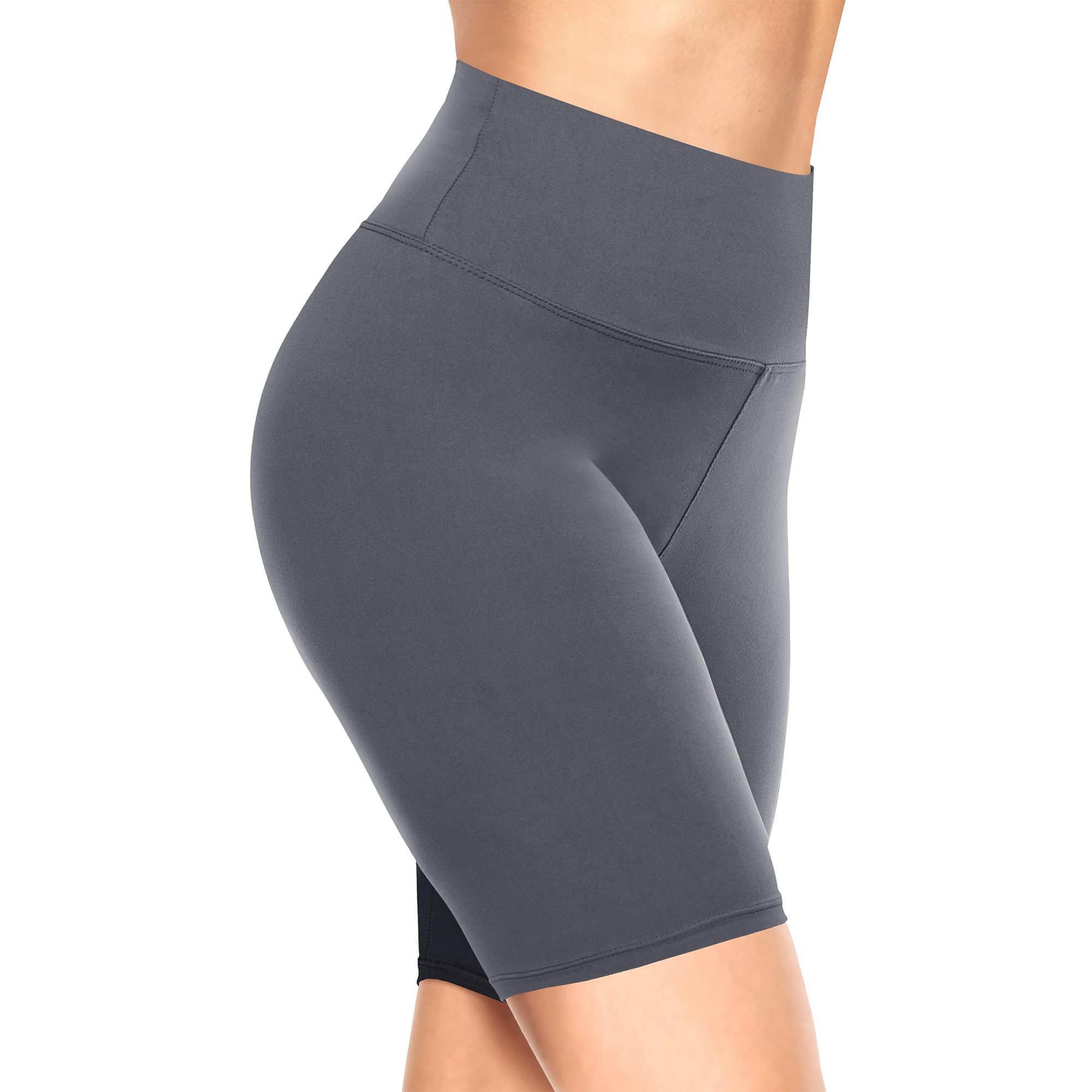 TNNZEET Radlerhose Damen Hohe Taille Kurze Sporthose Leggings Blickdicht Sommer Shorts Yoga Hose für Gym Sport (Dunkelgrau,3XL)
