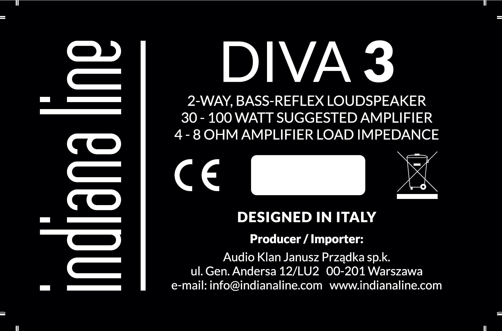 Indiana Line Diva 3 di diffusore da scaffale - coppia (bianco/noce)