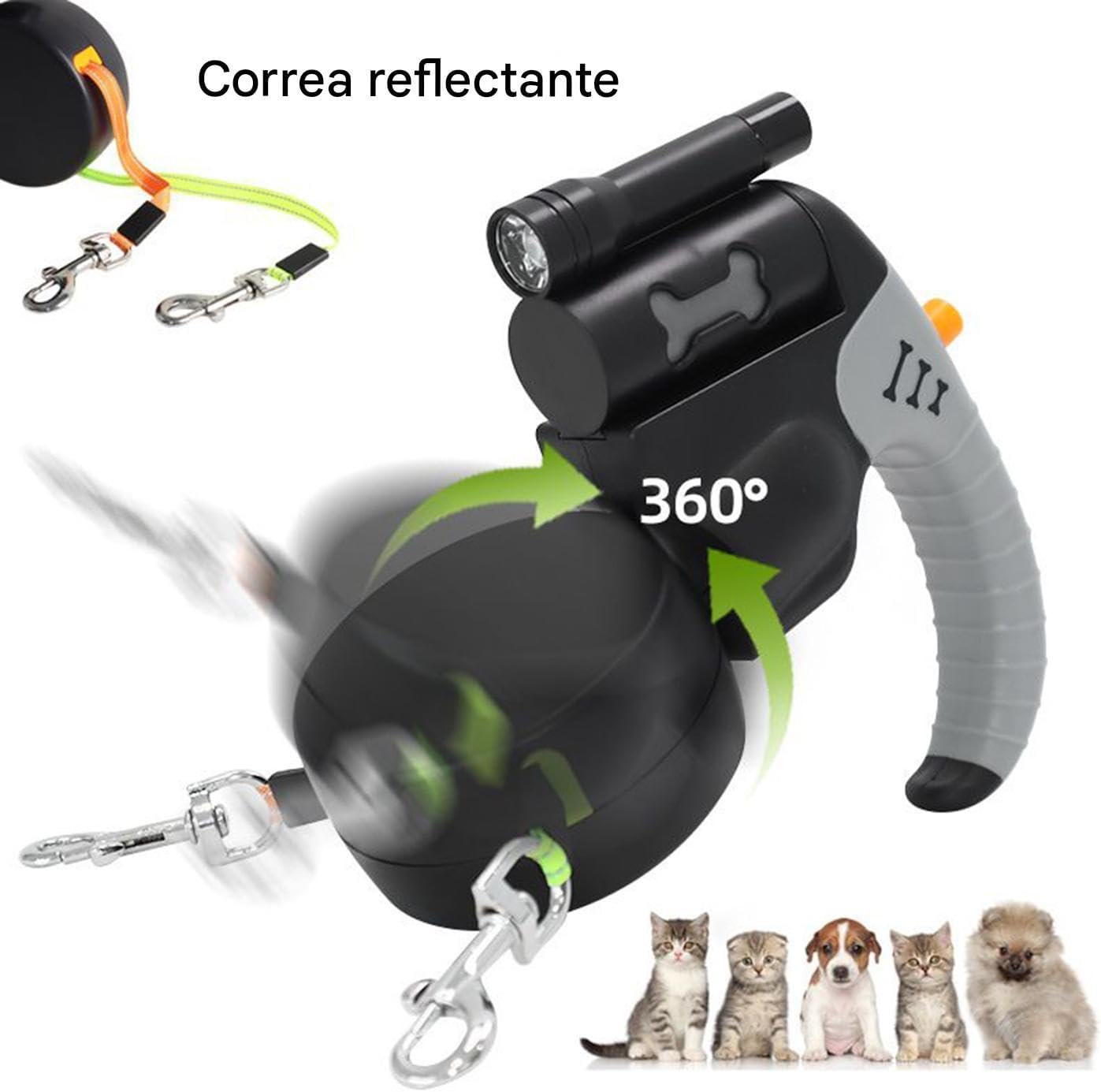 Leashes for Two Dogs – Retractable 360 Degree Swivel Leash for Two Dogs | Outdoor Pet Accessories for Daily Adventures Home Apartment Jogging Travel Beach Camping 9
