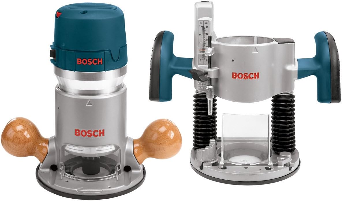 BOSCH 1617EVSPK Wood 12 Amp Router Tool Combo Kit - 2.25 Horsepower Plunge Router