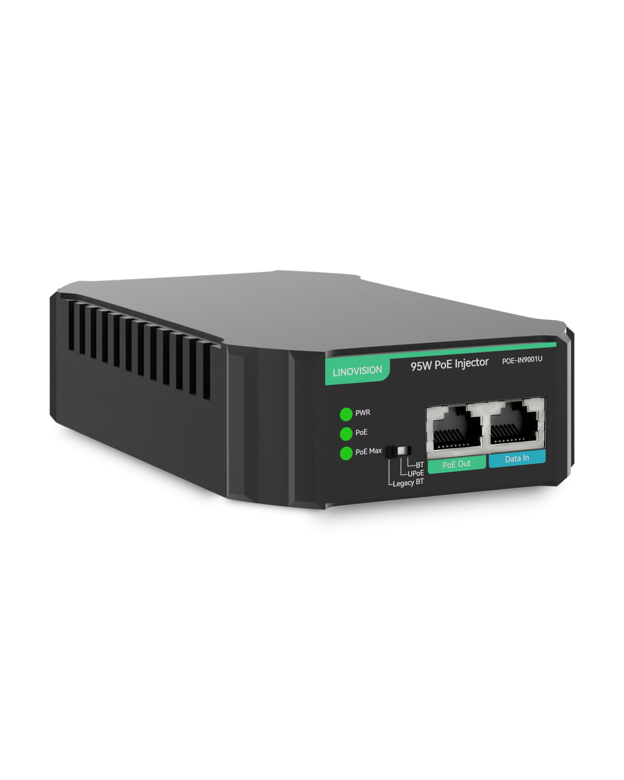 LINOVISION Gigabit 90W 802.3bt PoE Inyector, Compatible con estándar y Legado no estándar PD Dispositivo, PoE++ Inyector de Alto Consumo de energía PTZ Cámara, Teléfono VoIP