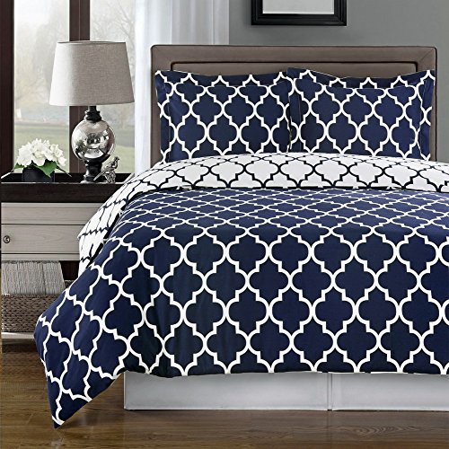 Blancho Bedding Meridian Navy 100% Egyptian Cotton Duvet Cover Set Twin/Twin XL (2PC)