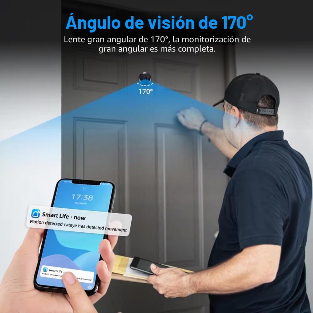 Tuya Life Hogar Cámara Espía Digital 2.4G/5G Mini Cámara Tuya Cámara Espía para Puerta