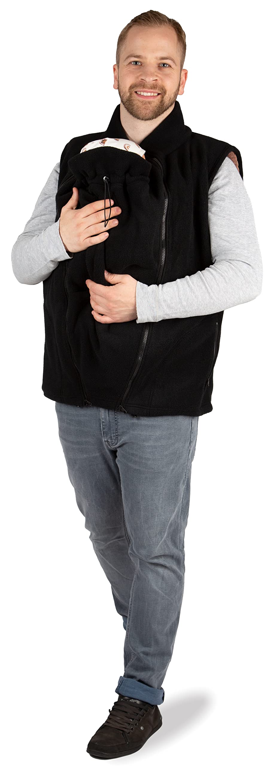 Viva la Mama - Baby Trageweste für Männer aus warmem Fleece - FJONN