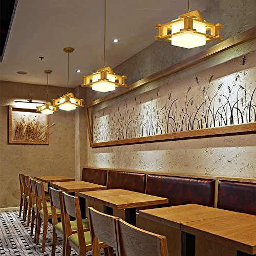 Plafond suspension lampe créative en bois pour restaurant et maison