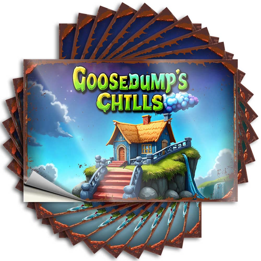 Bumper Indie Room Decor Peel and Stick - Goosedump's Chills: A Magical Hillside Retreat Garage Affirmation Waterproof Vinyl for Math(6X9CM)