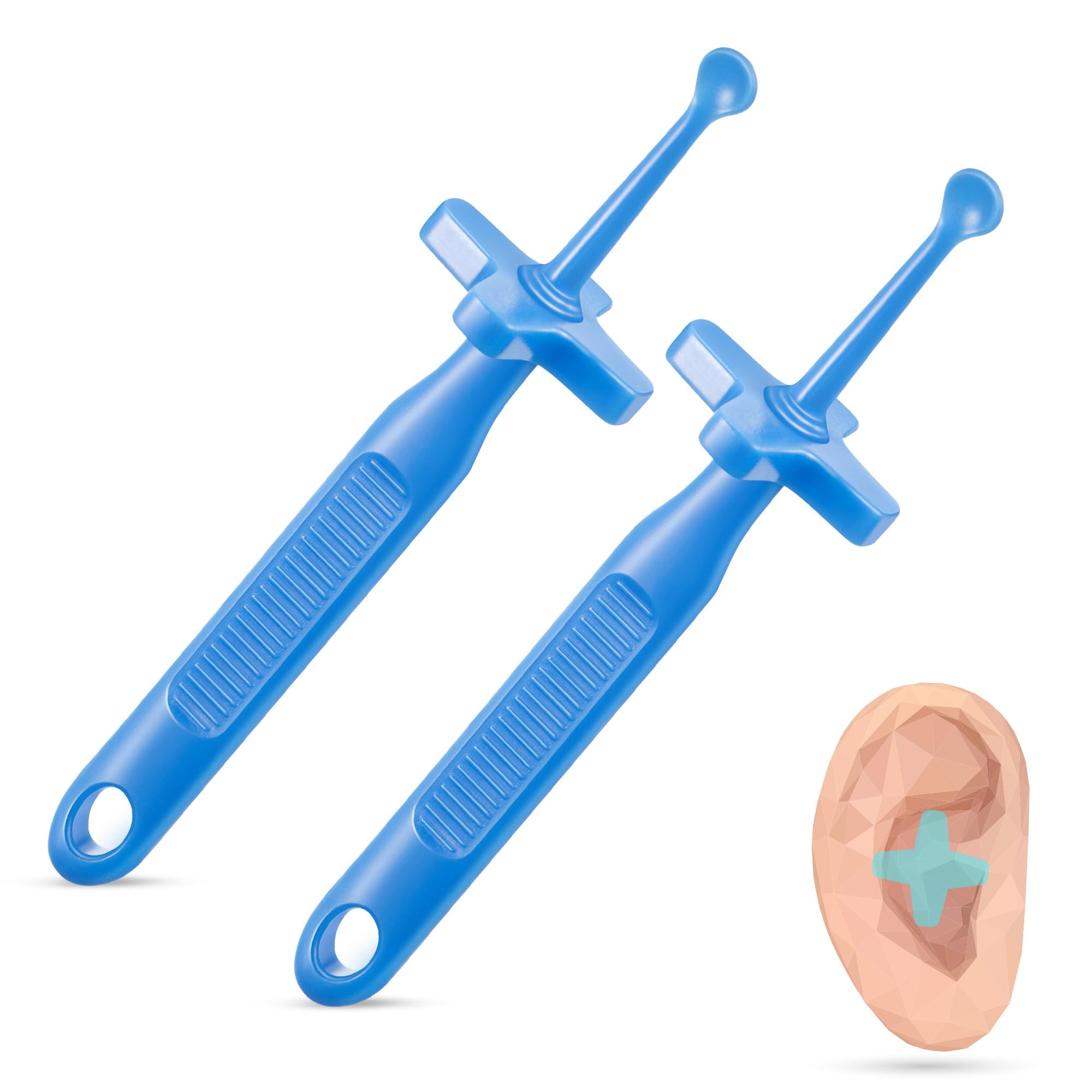 Feekoon 2 Pcs Ear Wax Removal Tool, Ear Wax Removal Kit with Safe Guard, Reusable Plastic Earwax Removal Cleaning Tool, Ear Wax Cleaner Remover for Cleaning Ear Canal at Home