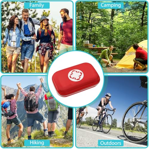 Image of PROBEROS First Aid Kit Bag, Waterproof EVA Medicine Storage Box, Medications Organizer Portable Supplies Package, Compact Lightweight Emergency Rescue Cases, for Travel, Camping, Home 21x13x5cm