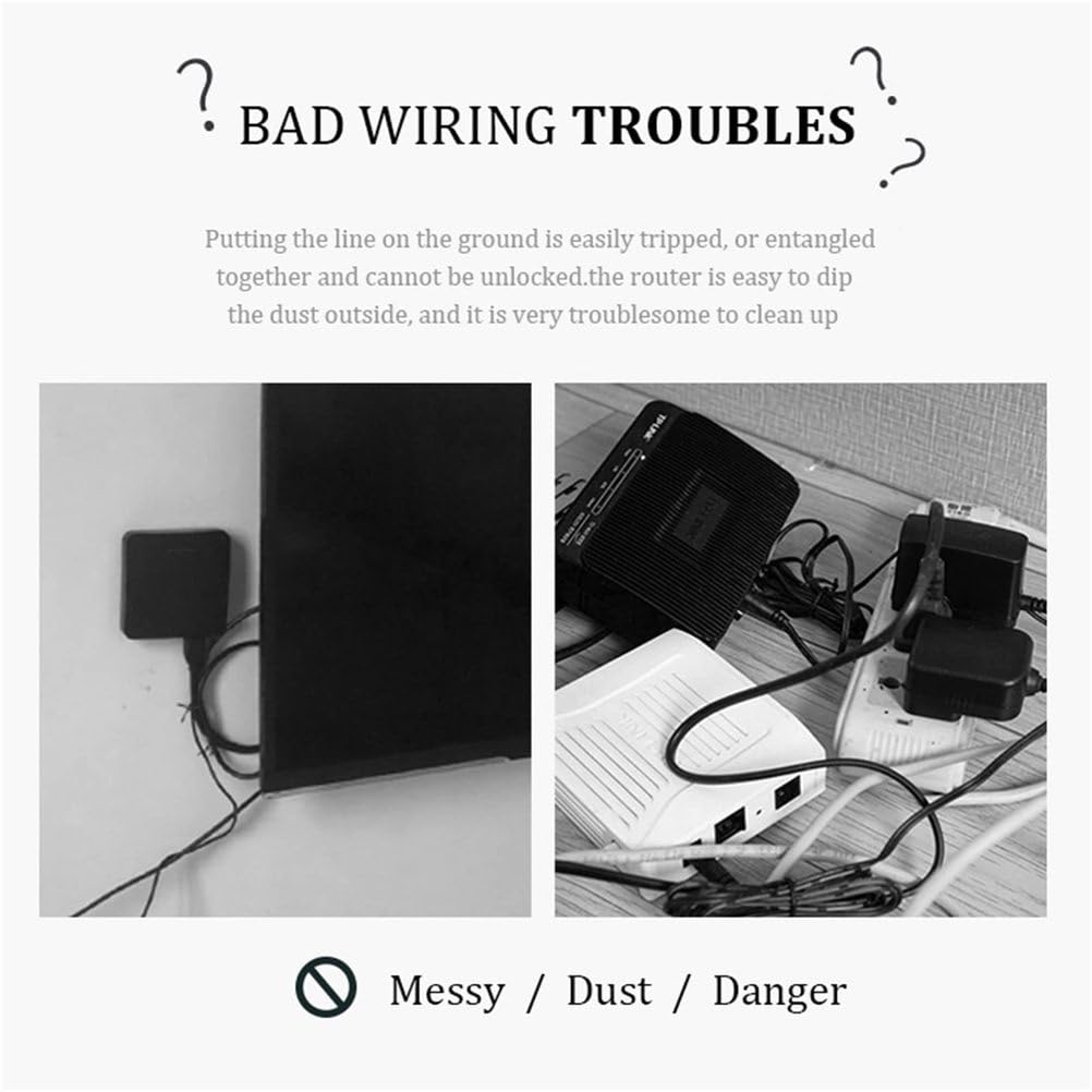 Armoire de rangement pour routeur WiFi, support mural nizer avec gestion des câbles et trous ioniques – Idéal pour la maison et le bureau et solution efficace pour économiser de l'espace