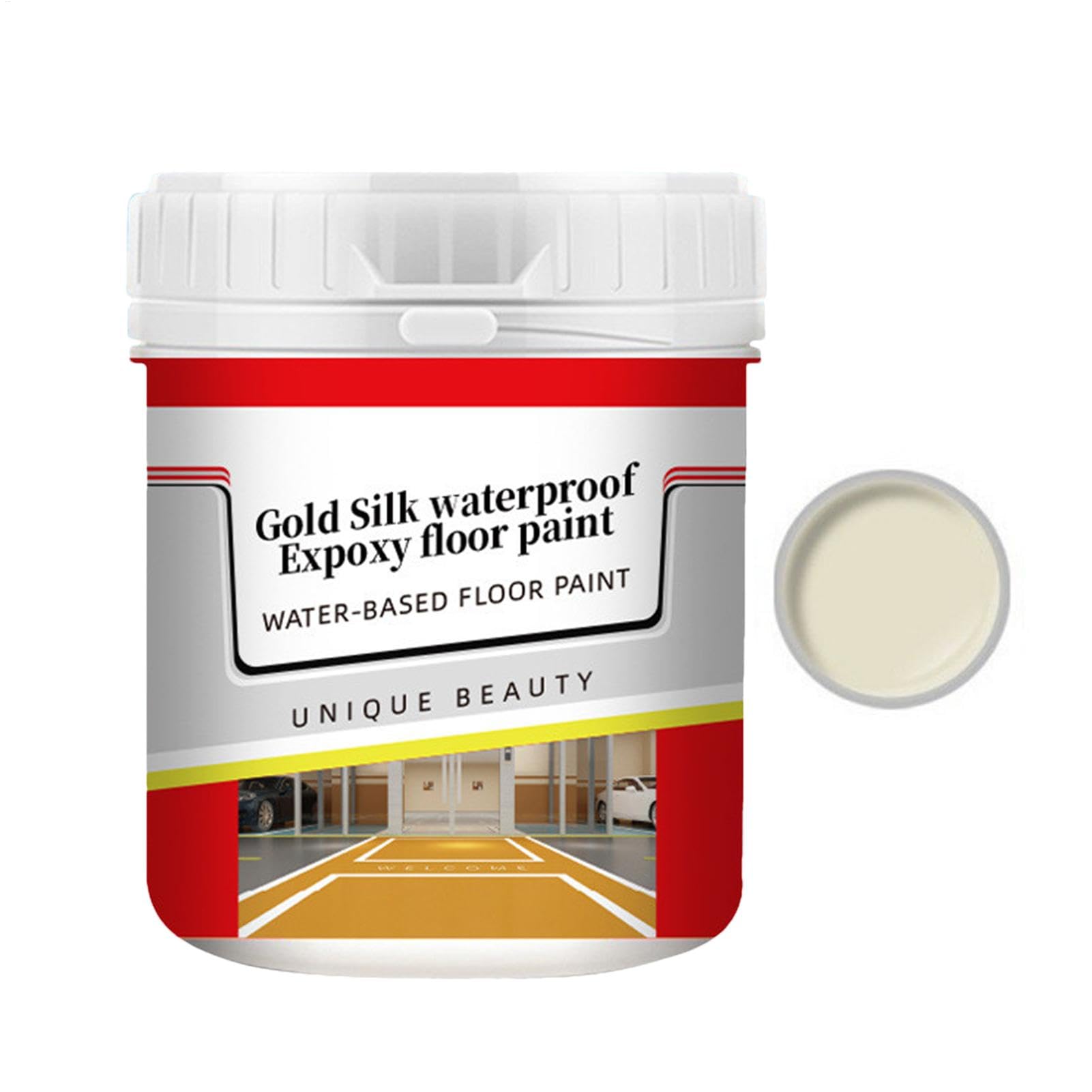 Pintura para suelos de hormigón, pintura para suelos epoxi antideslizante a base de agua, cubierta de suelo fiable y exterior bloqueará el aire y el agua. Pintura de resina epoxi para sellado de