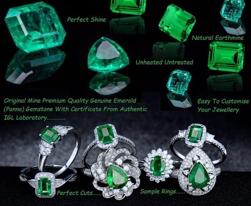 Image of USPTO Collection of Premium Quality Real Emerald Panna Yellow Sapphire Ruby Manik Blue Sapphire Neelam Pukhraj Stone Original Certified IGL Lab Tested Natural Green Hara Blue Yellow Pila Lal Red Nag