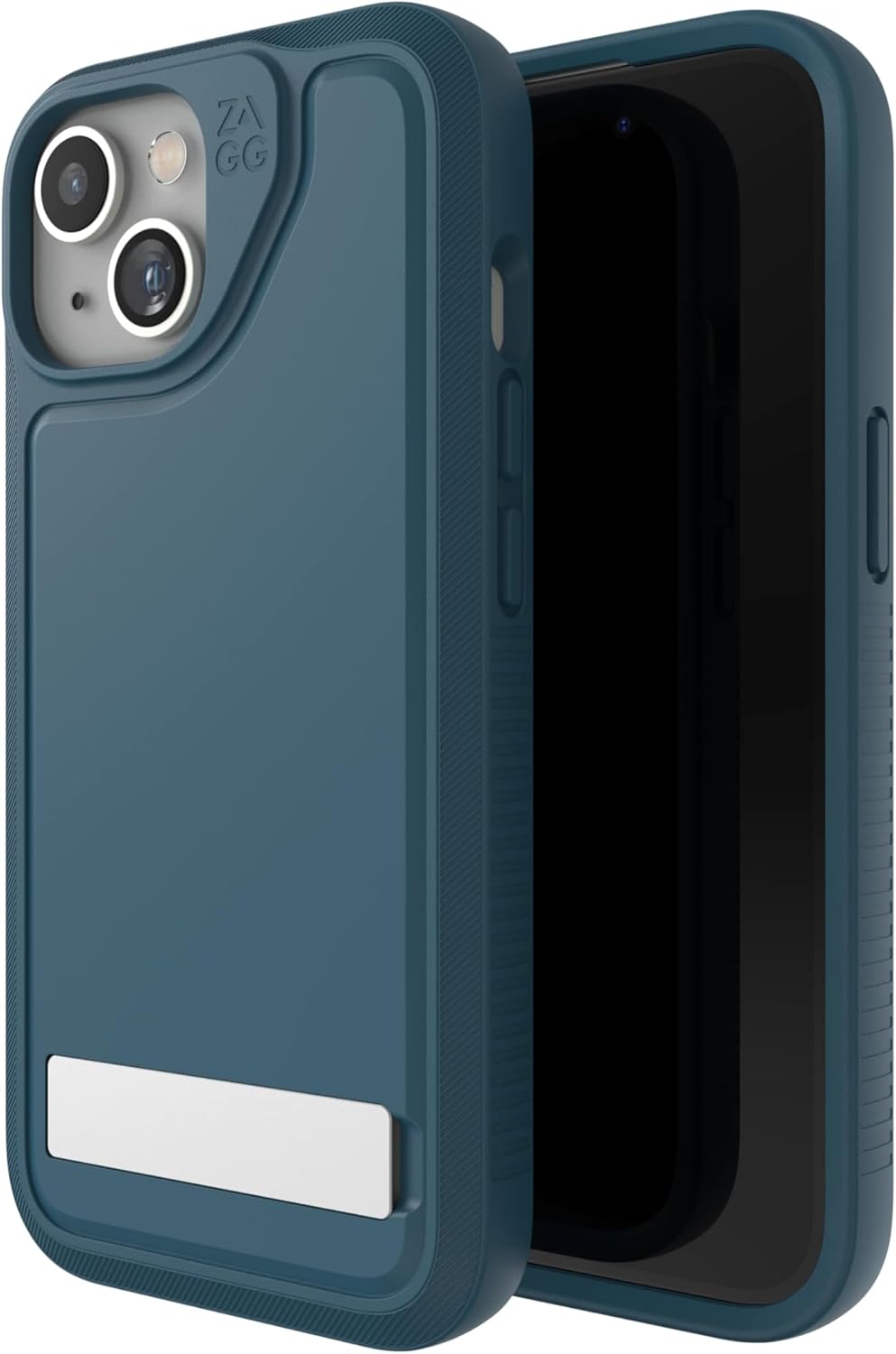 ZAGG Everest Snap iPhone 15/14/13 Case with Kickstand - Drop Protection (20ft/6m), Triple-Layer Textured Cell Phone Case, No-Slip Design, MagSafe Phone Case, Marine Blue